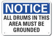 Electrical Ground Notice Sign 10x14in
