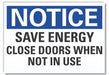 Door Instruction Notice Label 10x14in