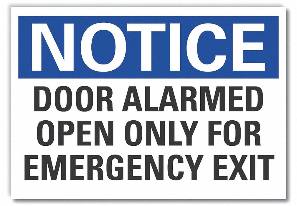 Door Instruction Notice Label 10x14in