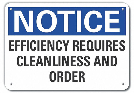 Alum Cleaning Notice Sign 7x10in Alum