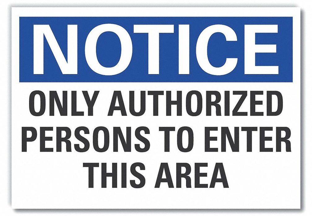 Auth Person Notice Label 3.5in x 5in