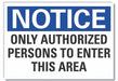 Auth Person Notice Label 10 in x 14 in