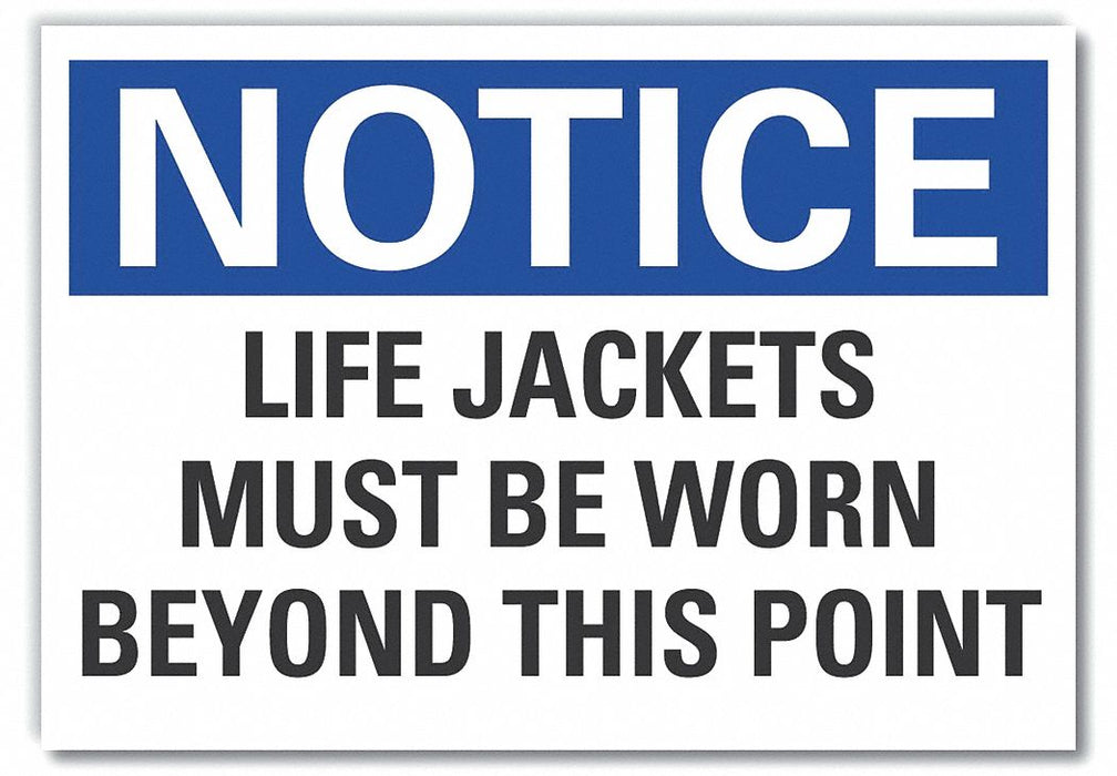 Life Jackets Notice Rflct Lbl 5inx7in