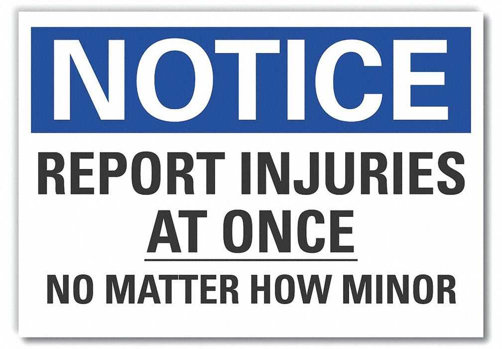 Accident Reporting Notice Label 7inx10in