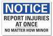 Accident Reporting Notice Label 7inx10in