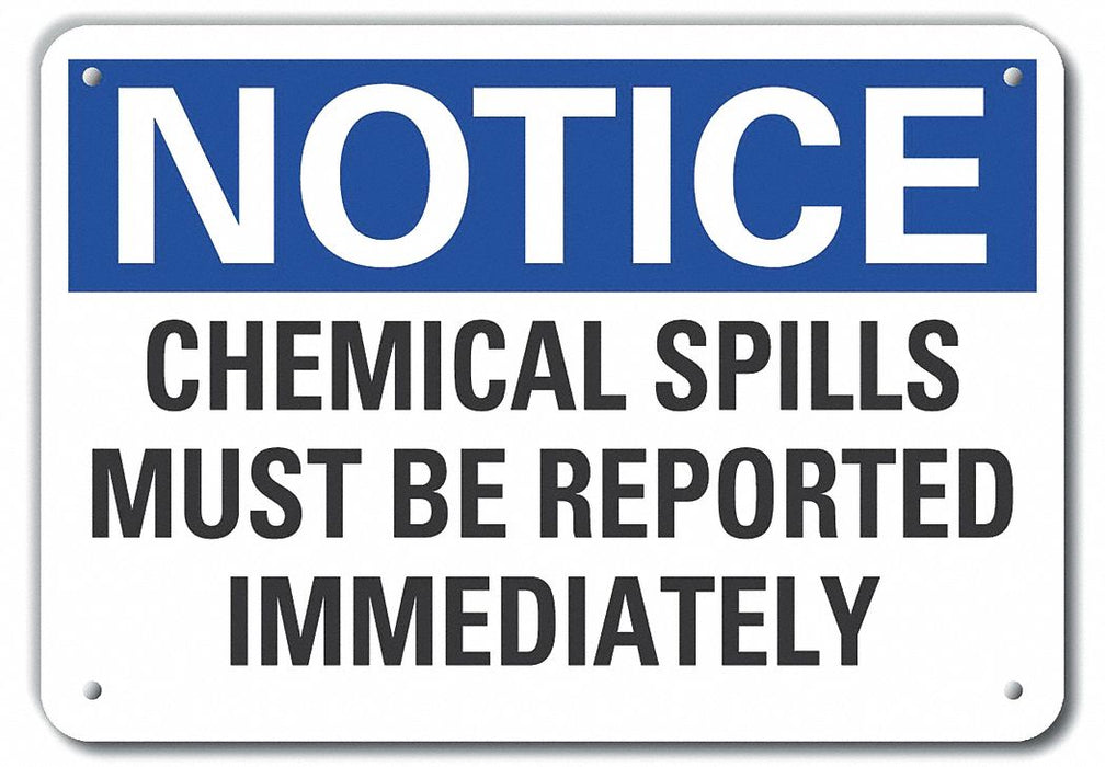 Rflct Chemicals Notice Sign 10x14in Alum