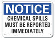 Chemicals Notice Sign 7x10in Plastic