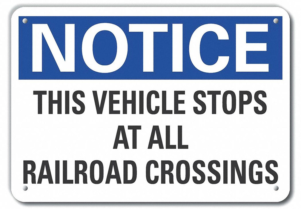 Traffic Safety Notice Sign 10x14in Plstc