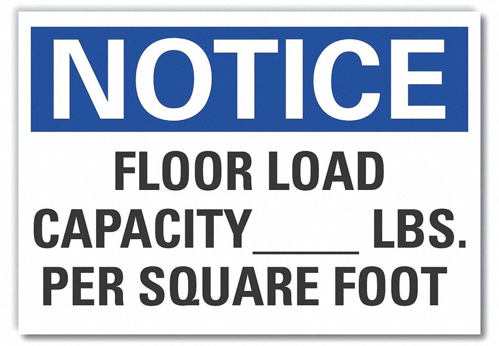 Floor Load Notice Rflct Label 3.5x5in