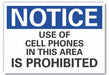 No Phones Notice Rflctiv Label 3 1/2x5in