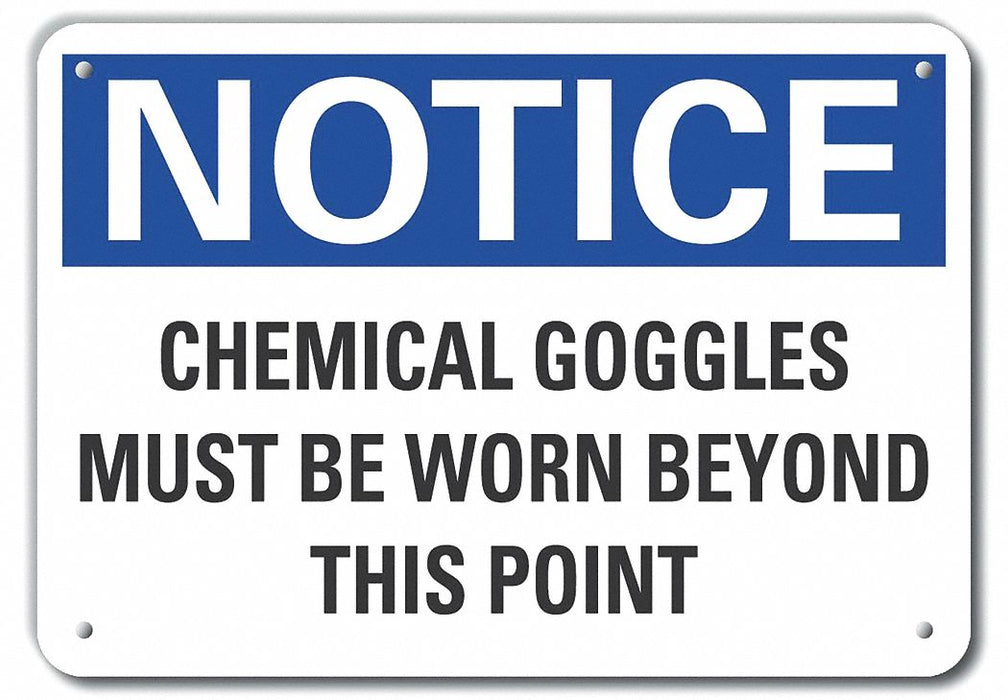 Plastic Eye Notice Sign 10x14in Plastic