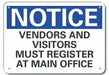 Plastic Visitors Notice Sign 10x14in