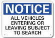 Aluminum Inspection Notice Sign 10x14in