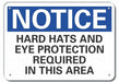 Rflctv Hard Hat Notice Sign 10x14in Alum