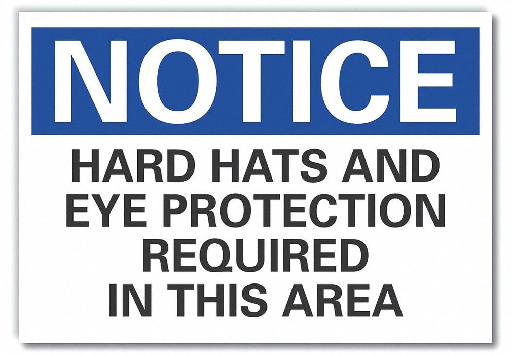 Hard Hat Notice Rflct Label 3.5inx5in