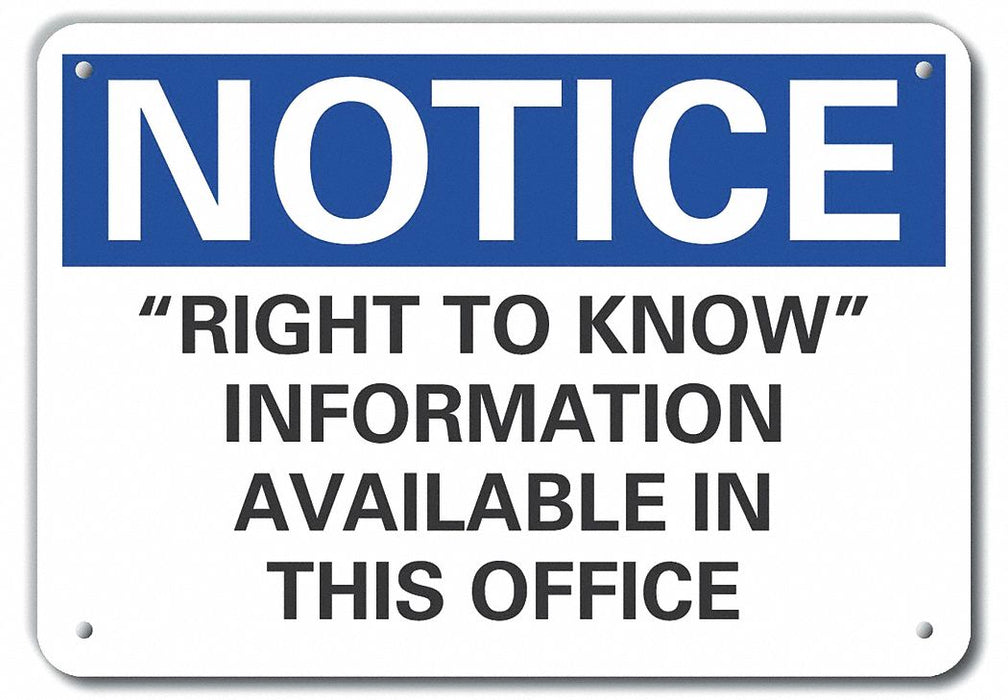 Aluminum Information Notice Sign 7x10in