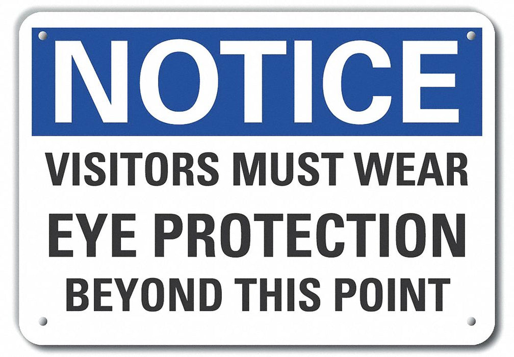 Rflct Visitors Notice Sign 10x14in Alum