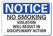 Rflct No Smoking Note Sign 10x14in Alum