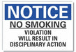 Notice Sign 7 in x 10 in Non-PVC Polymer