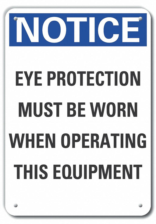 Alum Eye Notice Sign 10x7in Alum