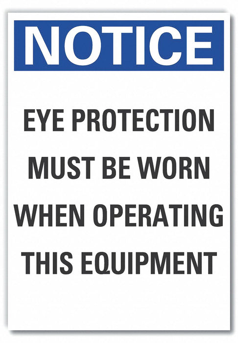 Eye Notice Label 5in x 3.5in Polyester