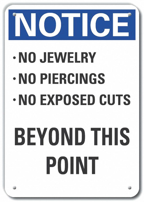 Plastic Accdnt Prevent Note Sign 10x7in