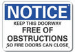 Door Instrction Notice Sign 10x14in Alum