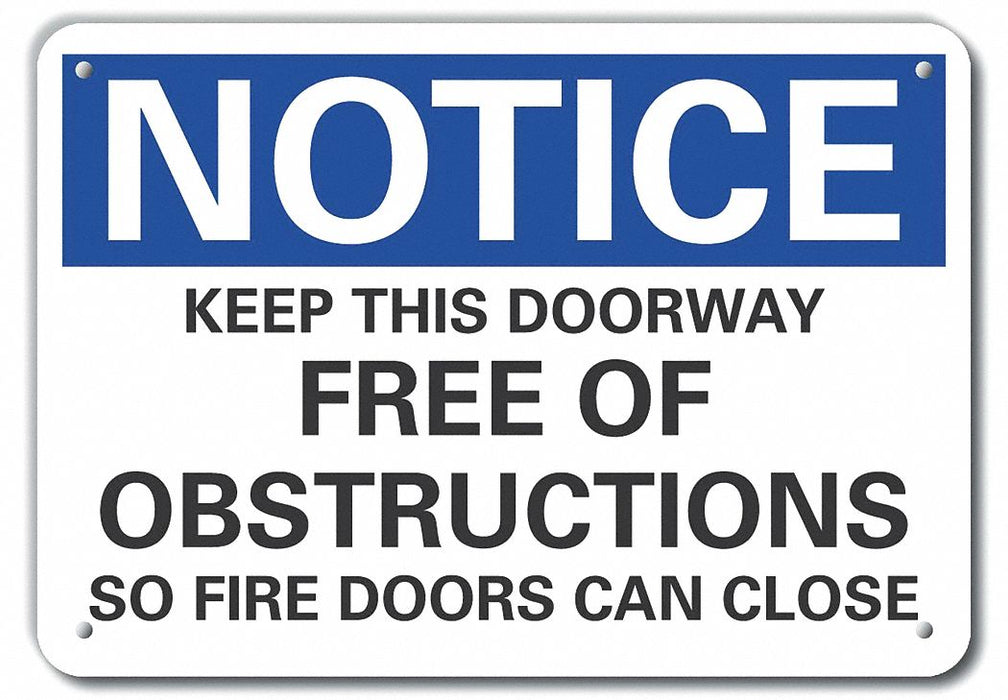 Plstc Door Instructn Notice Sign 10x14in