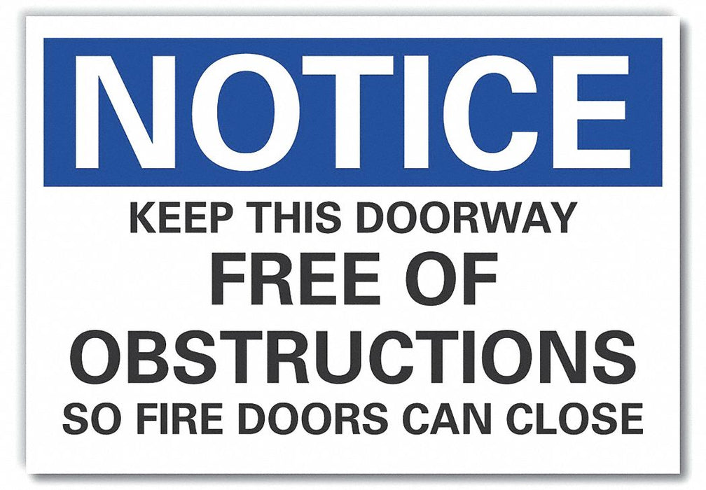 Door Instrction Notice Rflct Lbl 10x14in