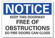 Door Instruction Notice Label 10x14in