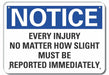 Rflct Accdnt Reporting Note Sign 10x14in