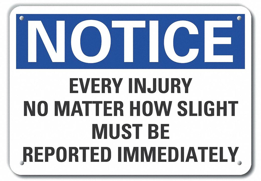Plastic Accdnt Report Note Sign 7x10in