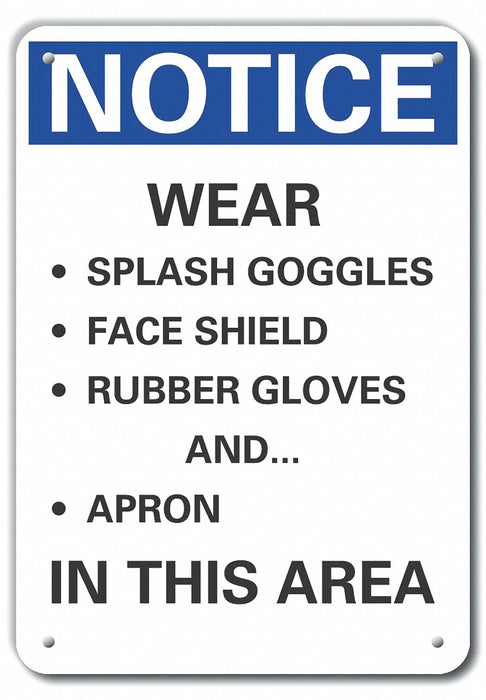 Engineer Plastic Chem Notice Sign 10x7in