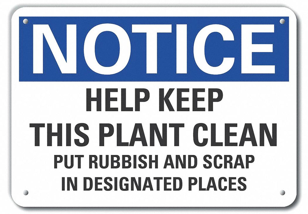 Rflctv Cleaning Notice Sign 10x14in Alum