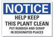 Cleaning Notice Reflective Label 7x10in