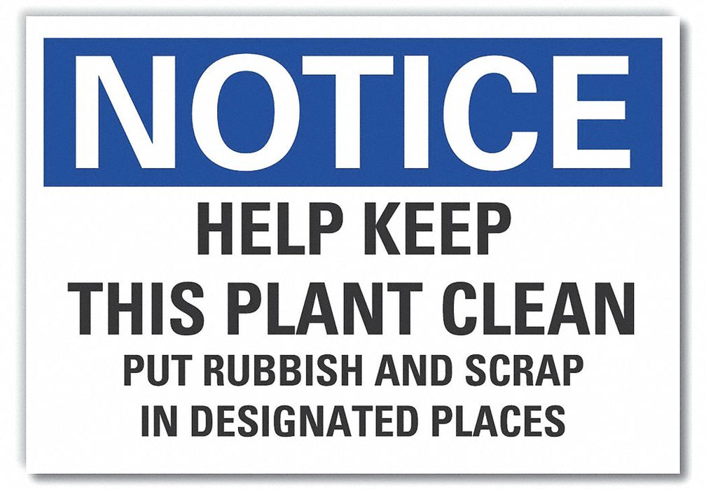 Cleaning Notice Reflective Label 5x7in