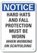 Hard Hat Notice Sign 10x7in Plastic