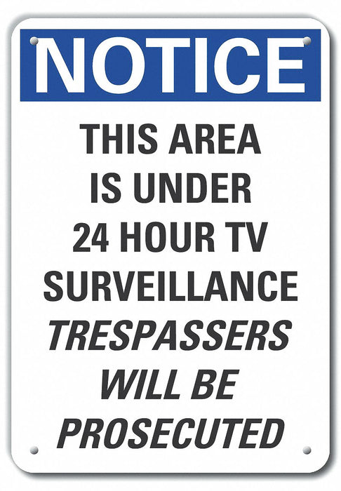 Rflctv Surveillance Notice Sign 14x10in