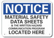 Rflct Msds Info Notice Sign 7x10in Alum