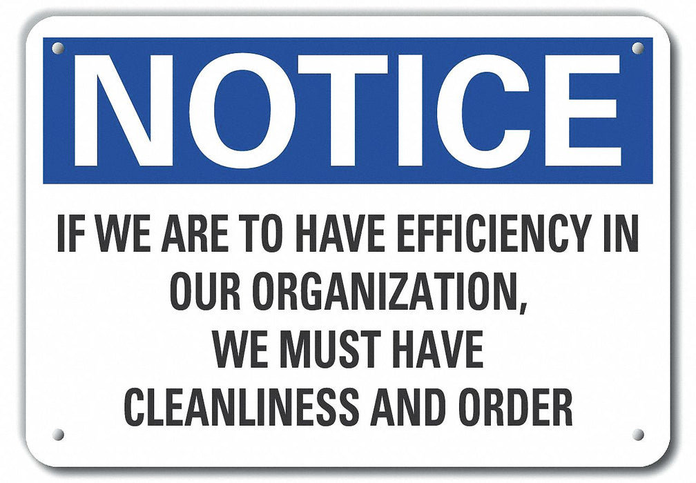 Cleaning Notice Sign 7x10in Plastic