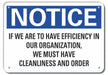 Cleaning Notice Sign 7x10in Plastic
