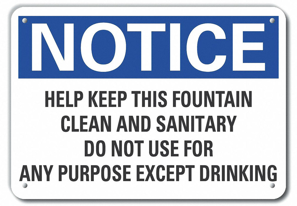 Aluminum Cleaning Notice Sign 7x10in