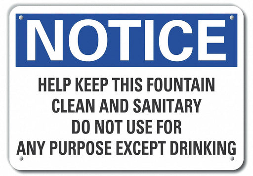 Aluminum Cleaning Notice Sign 7x10in