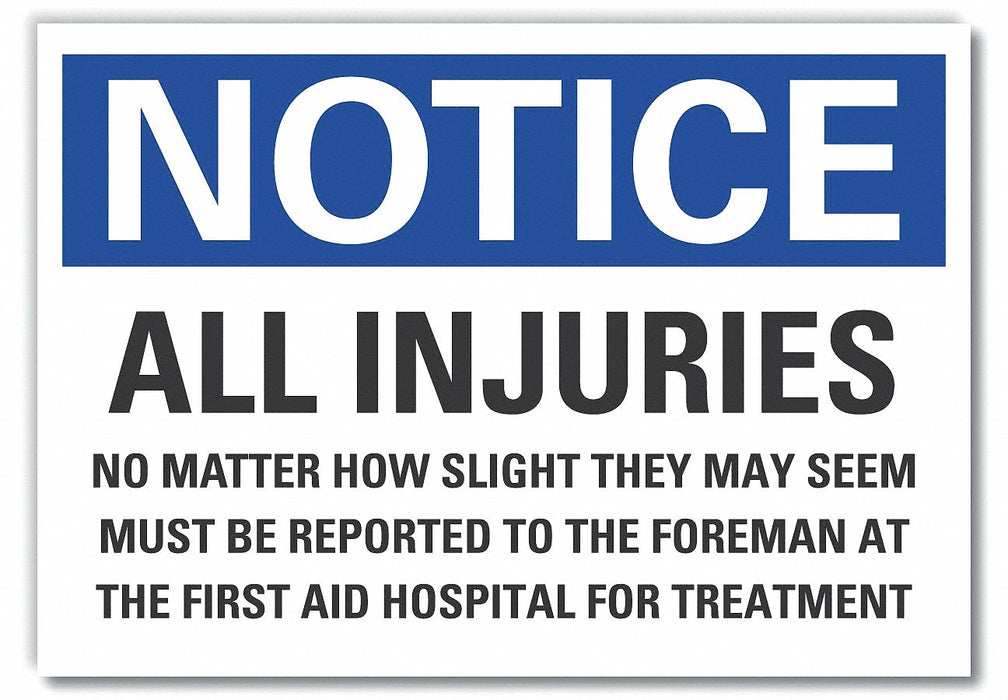 Accidnt Reporting Note RflctvLbl 10x14in