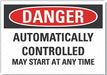 Auto Equipment DangerLbl 3.5x5in Polyest