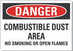 Combust Dust Danger Rflct Lbl 10x14in
