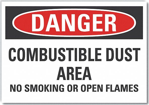 Combust Dust Danger Rflct Lbl 3.5x5in