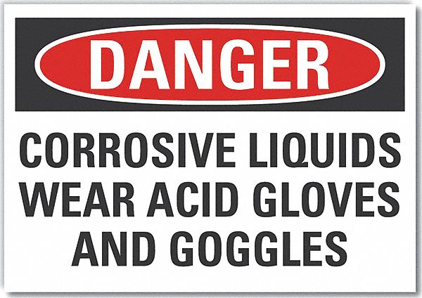 Corrosive Mtrl Danger Rflct Lbl 3.5x5in