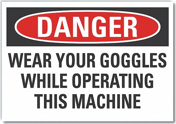 Eye Danger Label 5 in x 7 in Polyester