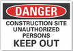 Construction Area Danger Lbl 7x10in